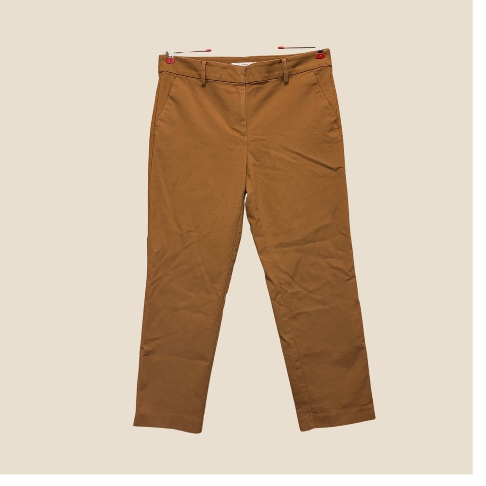 Loft The Riviera Slim Pants Women 8 Khaki Brown Ankle Length Business Casual